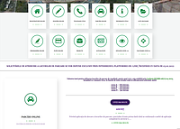 Captură de ecran pentru prima pagină a site-ului Primăriei Sectorului 5, mai exact secțiunea cu link-uri către servicii online: Registratură online, Sesizări online, Parcări online, Programări online, Plăți online, printre altele.