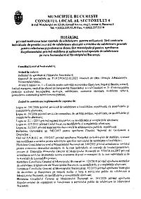 Documentul PDF cu Hotărârea Consiliului Local Sector 4 nr. 50/2021, publicat de Primăria Sectorului 4, în care se poate citi despre instituirea 'taxei speciale de salubrizare' pentru persoanele fizice sau juridice fără contracte individuale de prestări servicii de salubrizare.