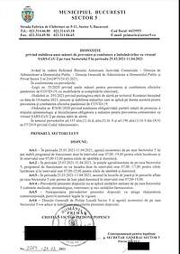 Dispoziție a Primarului Sectorului 5 din 24.03.2021