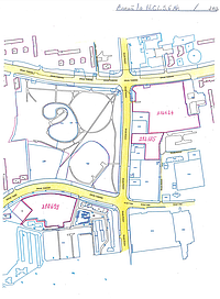 Captură de ecran pentru pagina 2 a Hotărârii Consiliului Local Sector 6 nr. 82/05.04.2022, care arată amplasarea pe hartă a celor 3 terenuri din zona Parcul Drumul Taberei, cu numerele cadastrale 210699, 212185 și 216424, propuse pentru a fi amenajate ca spații verzi, în cazul în care se aprobă transferul acestora din administrarea Ministerului Apărării Naționale în administrarea Primăriei Sectorului 6.