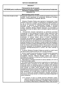 HOTĂRÂRE pentru modificarea Hotărârii Guvernului nr. 34/2009 privind organizarea și funcționarea Ministerului Finanțelor Publice