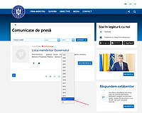 Captură de ecran pentru o pagină de pe site-ul Guvernului României, ce reprezintă primul comunicat de presă publicat pe site-ul gov.ro, care a fost publicat pe 7 mai 2012. Nu există comunicate mai vechi de această dată (cel puțin nu pe site-ul actual).
