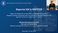 Rezumat pentru 'Raportul de diagnostic al educației și cercetării din România' (Raportul QX), publicat de Daniel David pe 19 mai 2025, în calitate de ministru al Educației.