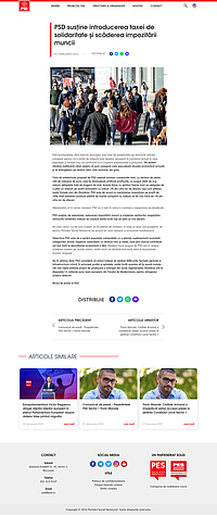 Captură de ecran pentru comunicatul de presă de pe 1.02.2023 de pe site-ul psd.ro